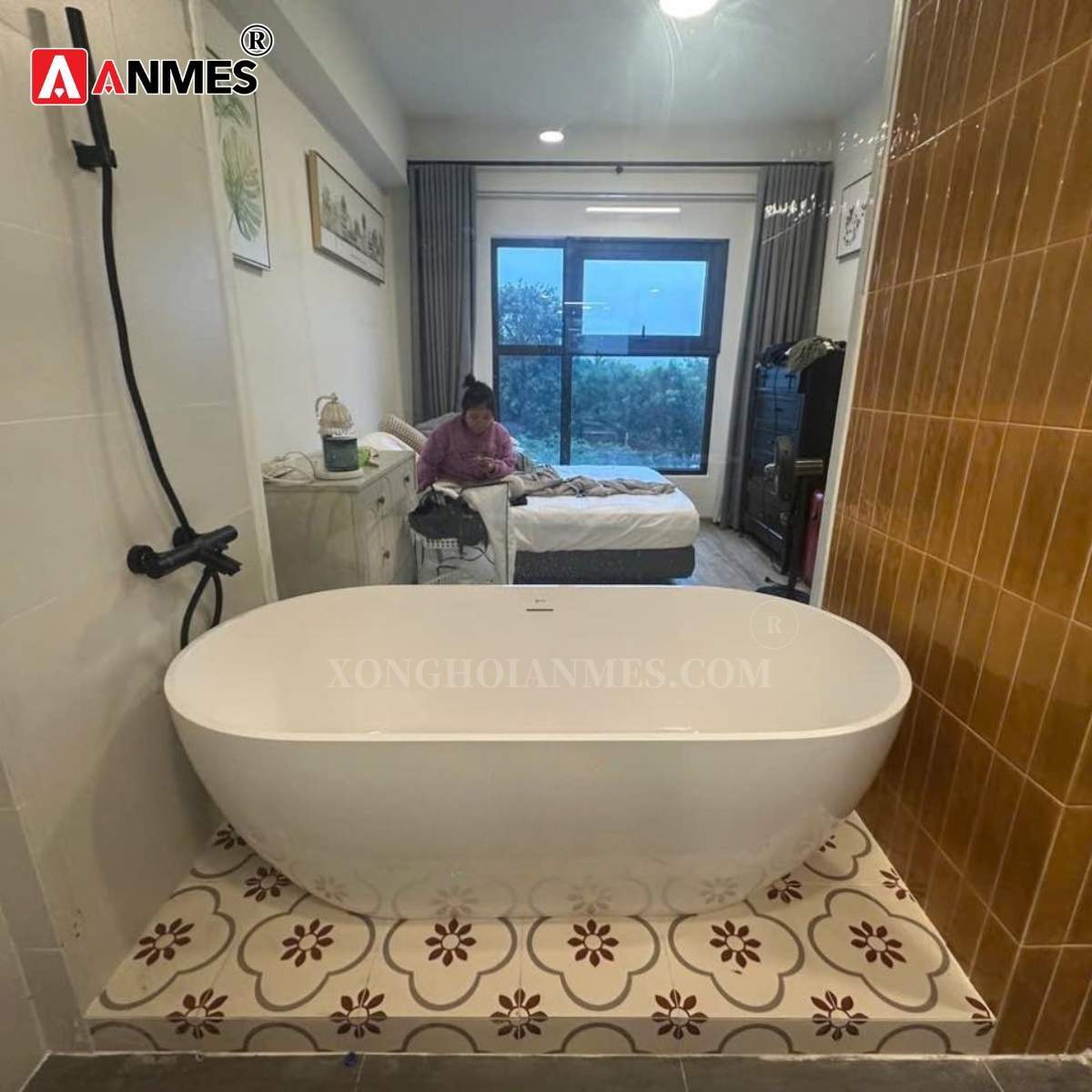 Chất liệu acrylic giúp Bồn tắm ngâm DR 5507 hạn chế trầy xước, bám bẩn